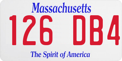 MA license plate 126DB4