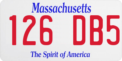 MA license plate 126DB5