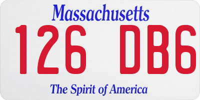 MA license plate 126DB6