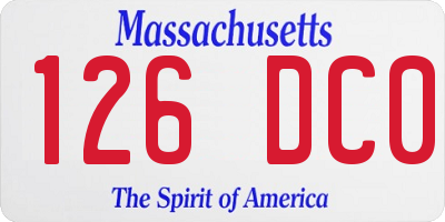 MA license plate 126DC0