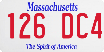 MA license plate 126DC4