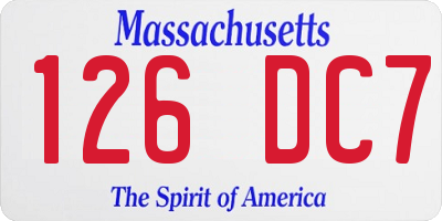 MA license plate 126DC7