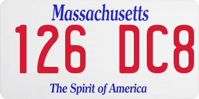 MA license plate 126DC8