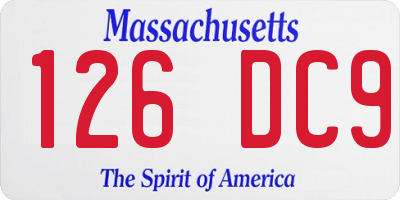MA license plate 126DC9