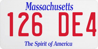 MA license plate 126DE4