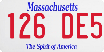 MA license plate 126DE5