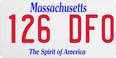 MA license plate 126DF0