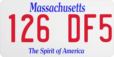 MA license plate 126DF5