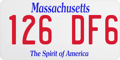 MA license plate 126DF6