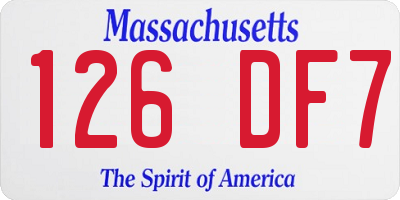 MA license plate 126DF7