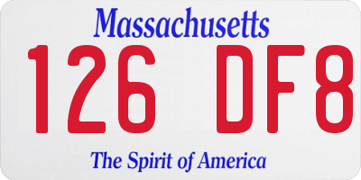 MA license plate 126DF8