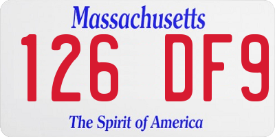 MA license plate 126DF9