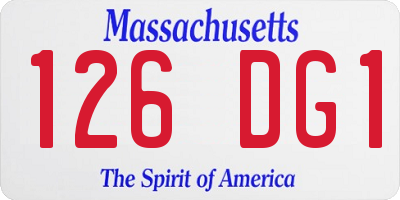 MA license plate 126DG1