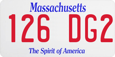 MA license plate 126DG2