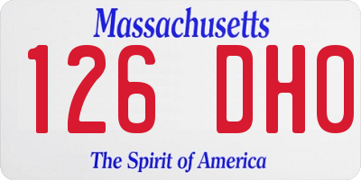 MA license plate 126DH0