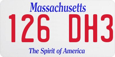 MA license plate 126DH3
