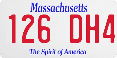 MA license plate 126DH4