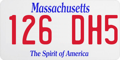 MA license plate 126DH5