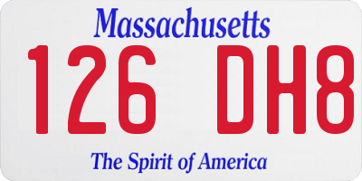 MA license plate 126DH8