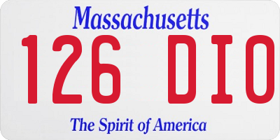 MA license plate 126DI0