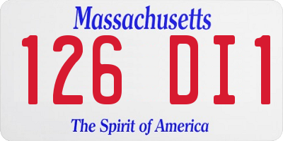 MA license plate 126DI1