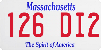 MA license plate 126DI2
