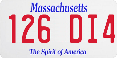 MA license plate 126DI4