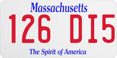 MA license plate 126DI5