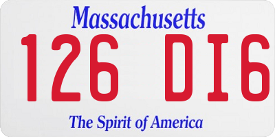 MA license plate 126DI6