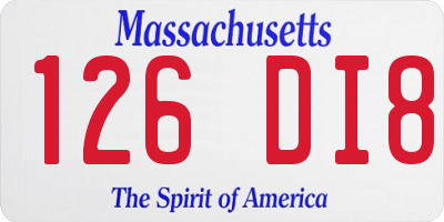 MA license plate 126DI8