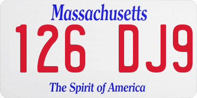 MA license plate 126DJ9