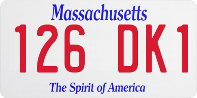 MA license plate 126DK1