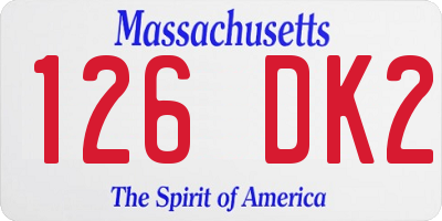 MA license plate 126DK2