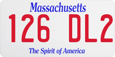 MA license plate 126DL2