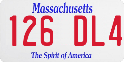 MA license plate 126DL4