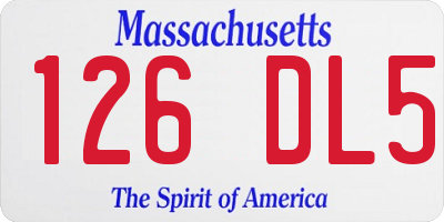 MA license plate 126DL5
