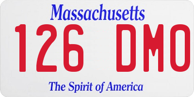 MA license plate 126DM0