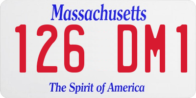 MA license plate 126DM1