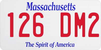 MA license plate 126DM2