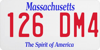 MA license plate 126DM4
