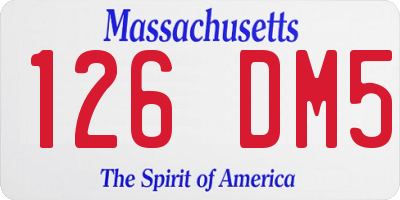 MA license plate 126DM5