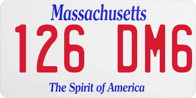 MA license plate 126DM6
