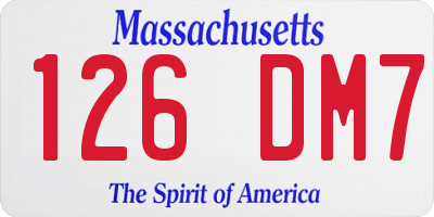 MA license plate 126DM7