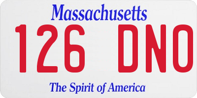 MA license plate 126DN0