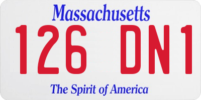 MA license plate 126DN1