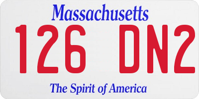 MA license plate 126DN2