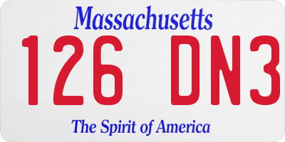 MA license plate 126DN3