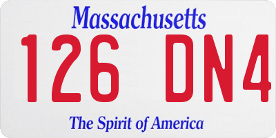 MA license plate 126DN4
