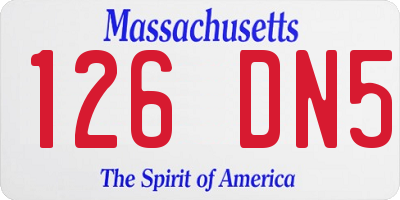 MA license plate 126DN5