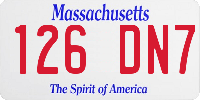 MA license plate 126DN7